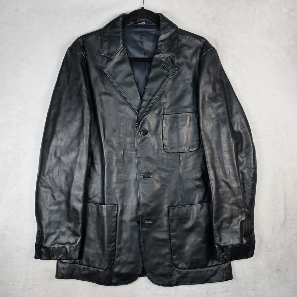 Vtg GAP Leather Jacket Mens M 40L Triple Patch 3 Button Casual 776024-00 Evening